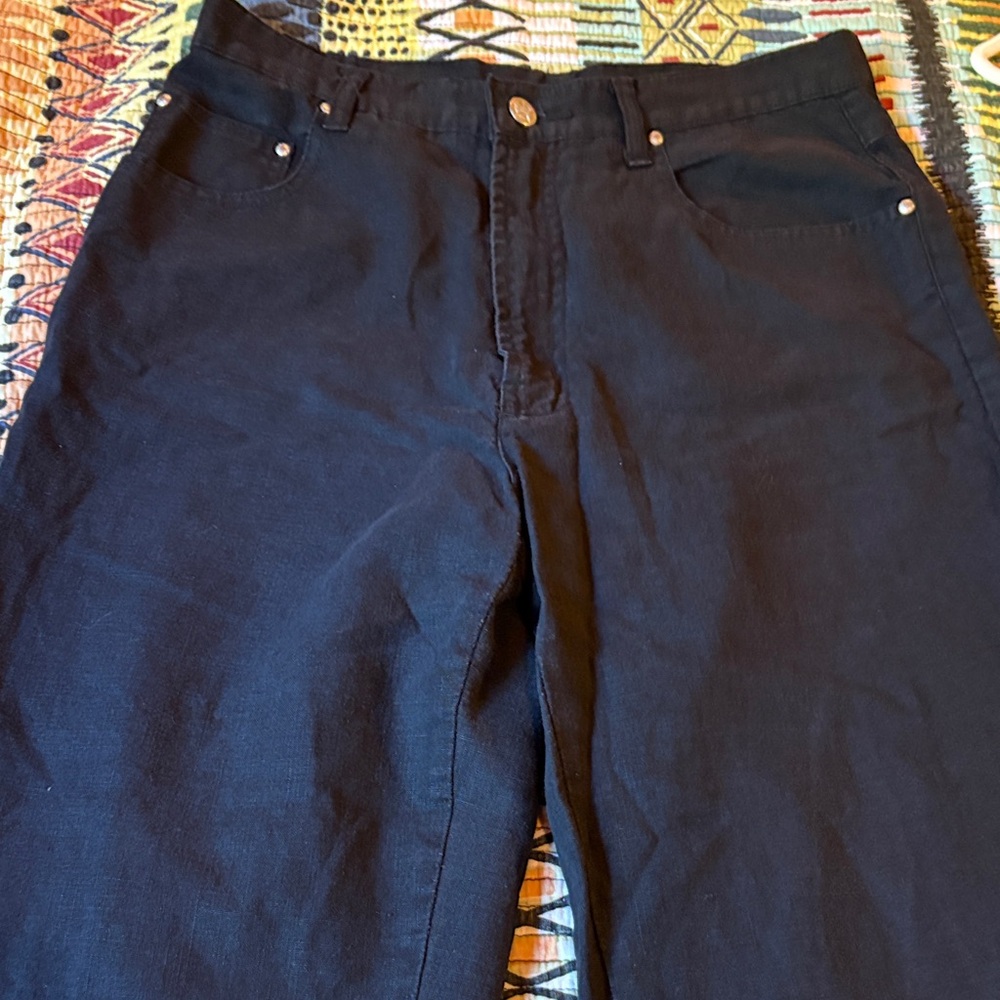 Classic Black High-Waist Straight Leg Pants